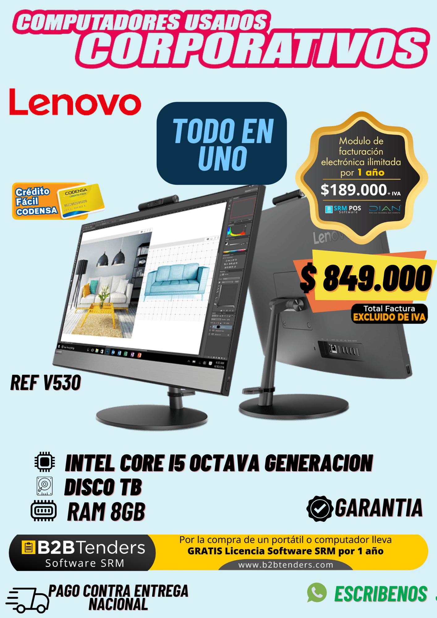 Todo en uno Lenovo V530 INTEL®CORE™ I5 octava